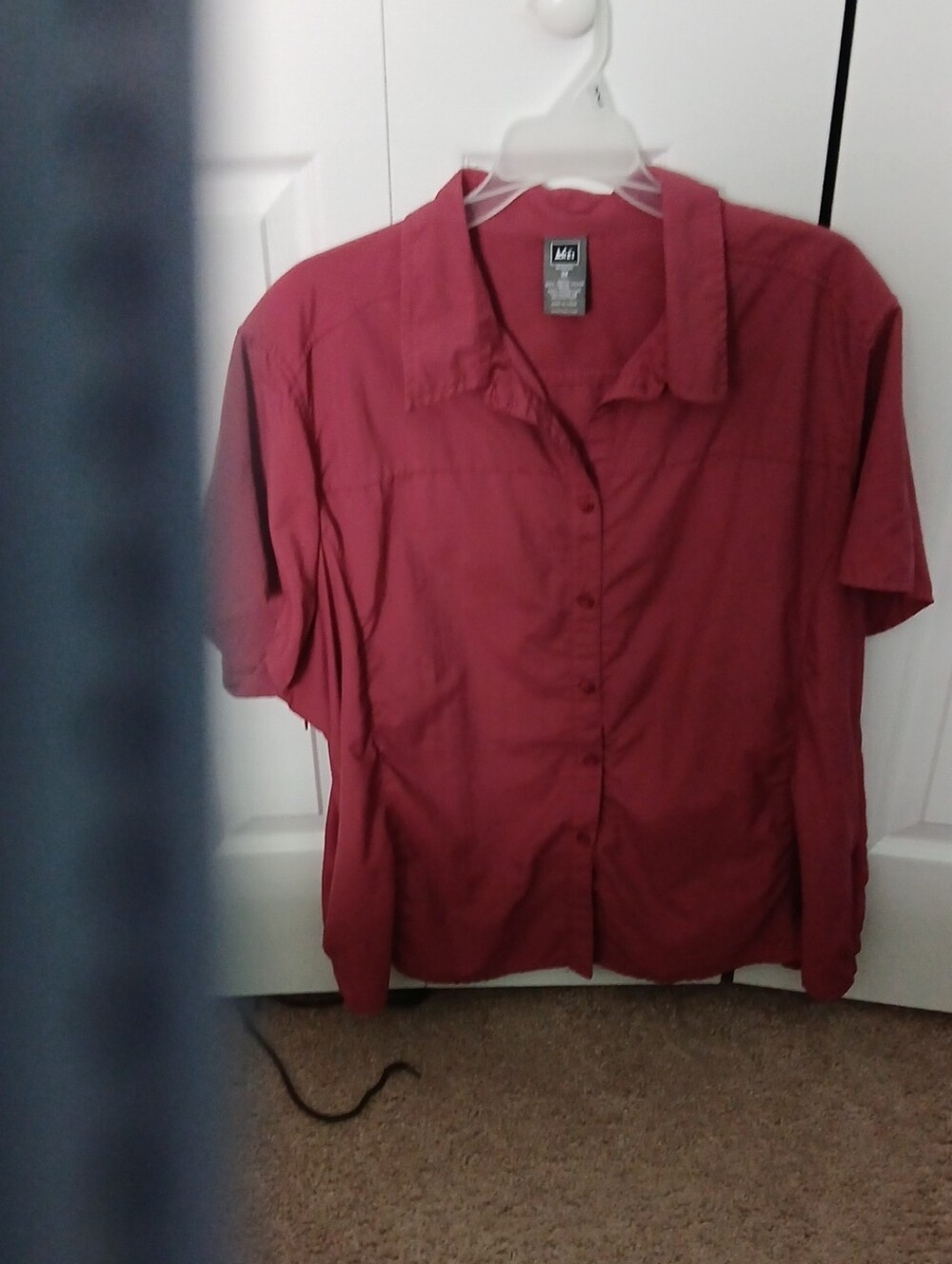 3x REI Women's Short-Sleeve Button-Down Shirt - Burgundy